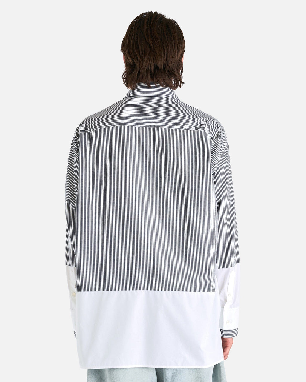 Оригінальна Spliced Long-Sleeved Shirt In Dark Grey Maison margiela – детальний вид