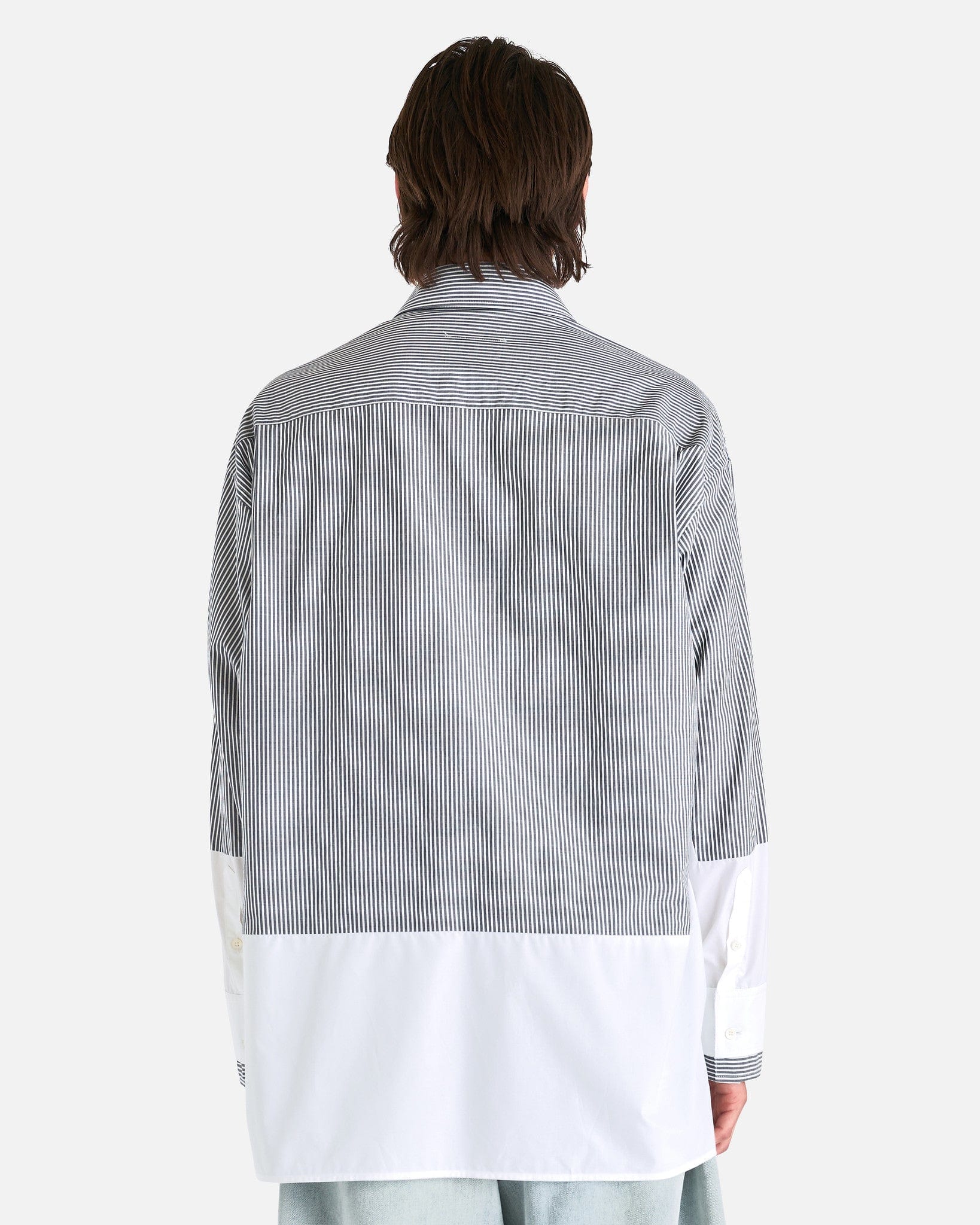 Оригінальна Spliced Long-Sleeved Shirt In Dark Grey Maison margiela – детальний вид
