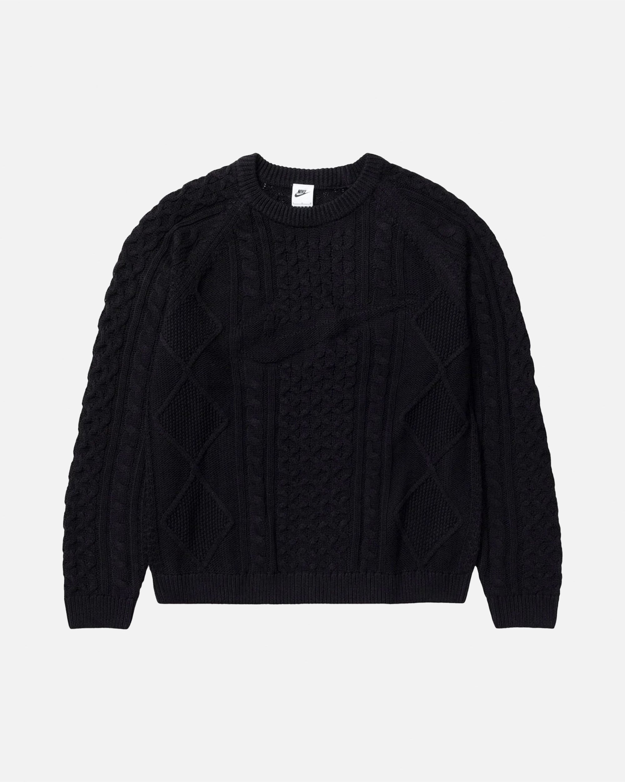 Sportswear Cable Knit Sweater In Black Nike оригінал – Купити в Україні – боковий вид - NIKE