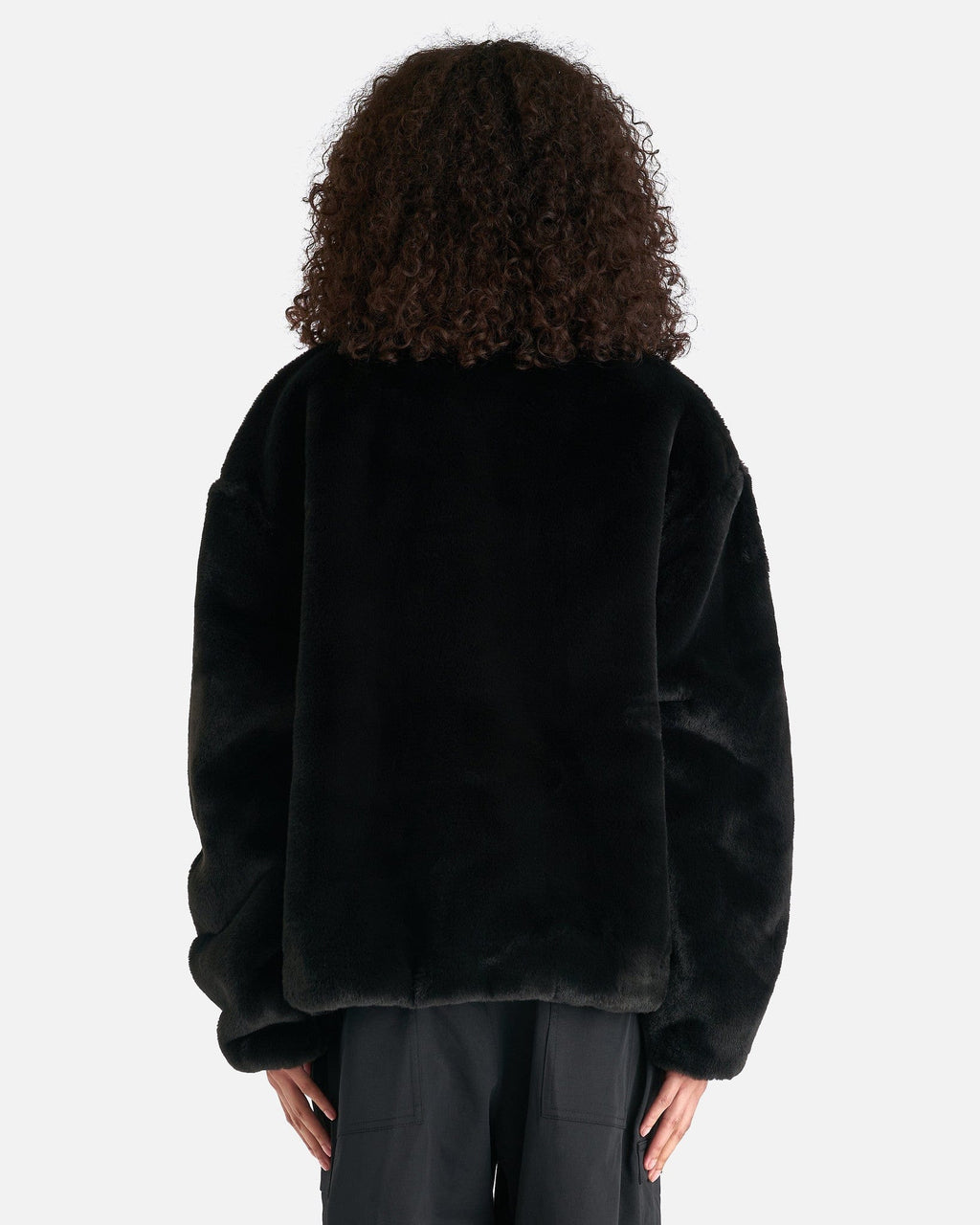 Sportswear Swoosh Faux Fur Jacket In Black Nike оригінал – Купити в Україні – детальний вид
