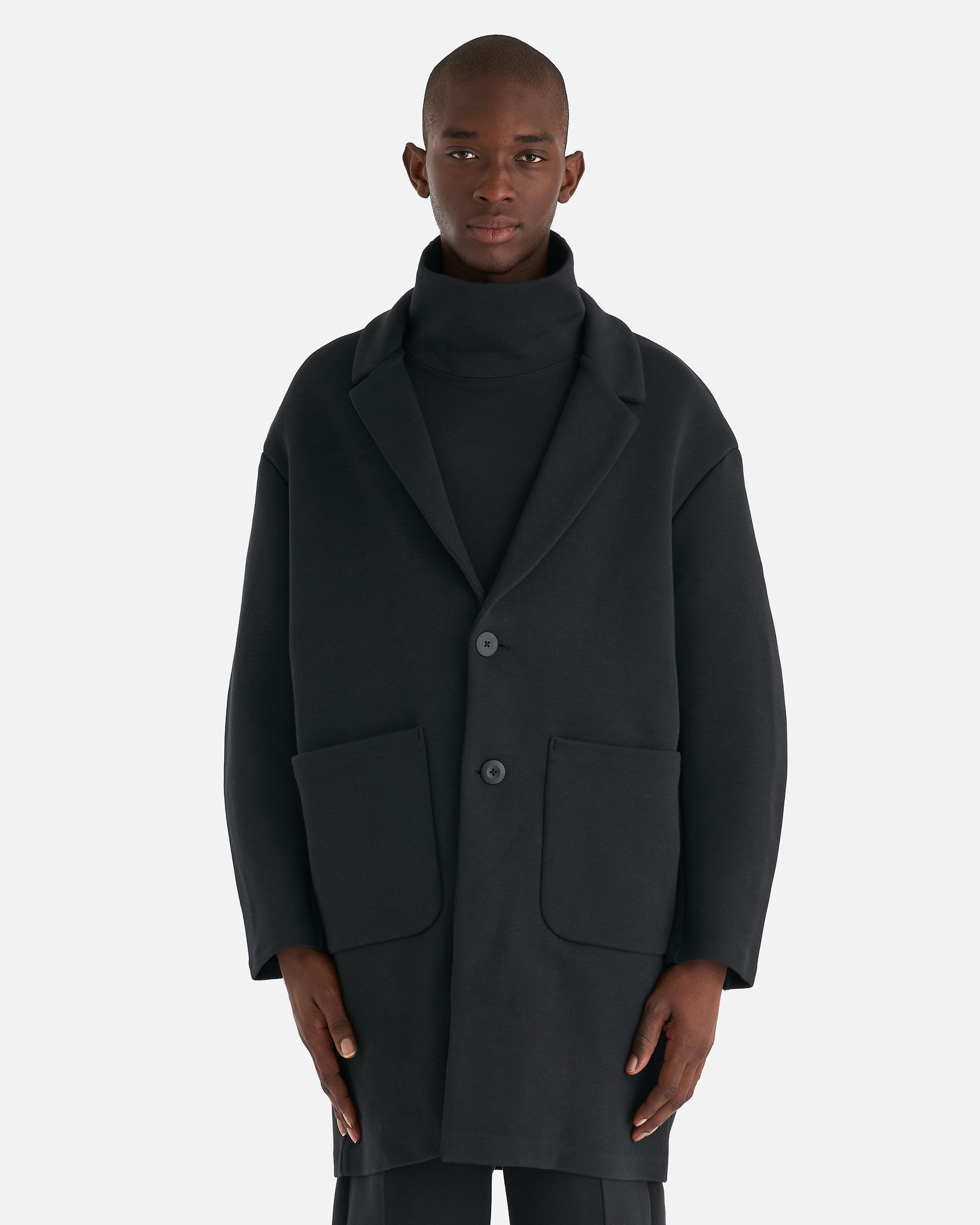Sportswear Tech Fleece Loose Fit Trench Coat In Black Nike – Гарантія оригінальності – боковий вид