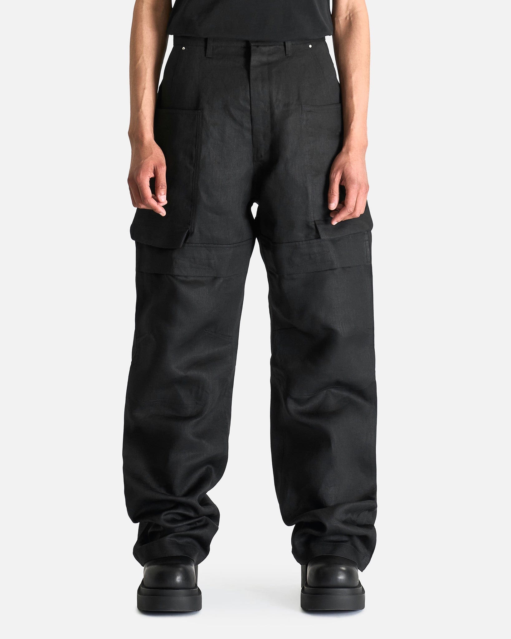 Stefan Cargo Pants In Black Rick owens – Гарантія оригінальності – боковий вид