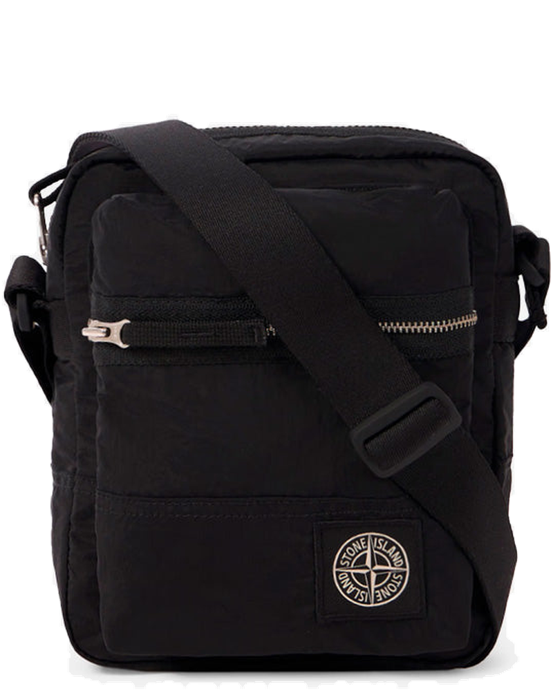 Black Crossbody Bag With Adjustable Shoulder Strap And Patch Pocket Stone island – Гарантія оригінальності