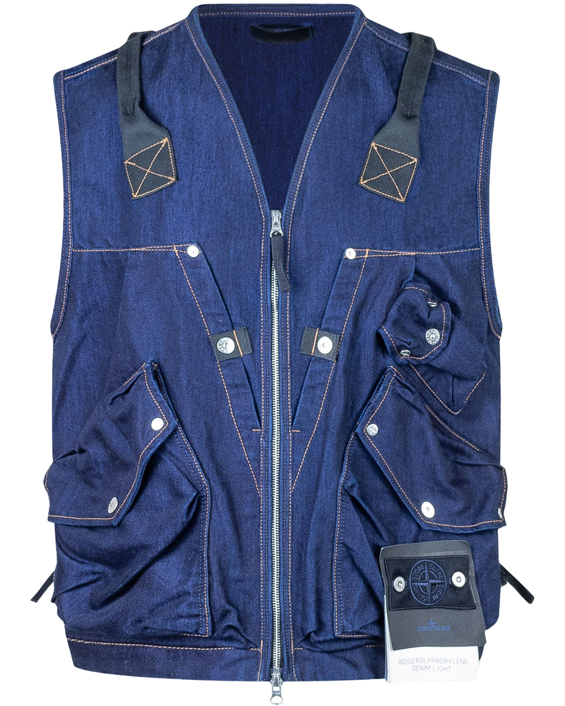 Blue Denim Vest Stone island – Гарантія оригінальності