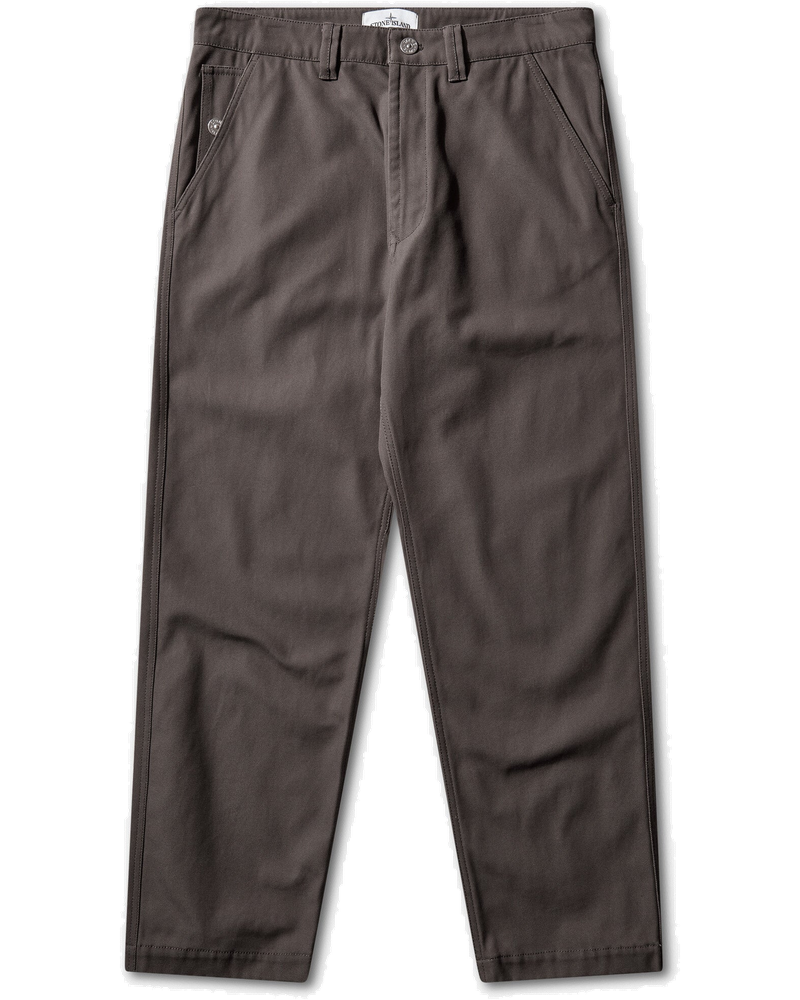 Оригінальна Mens Cotton Canvas Pants Charcoal Grey Stone island