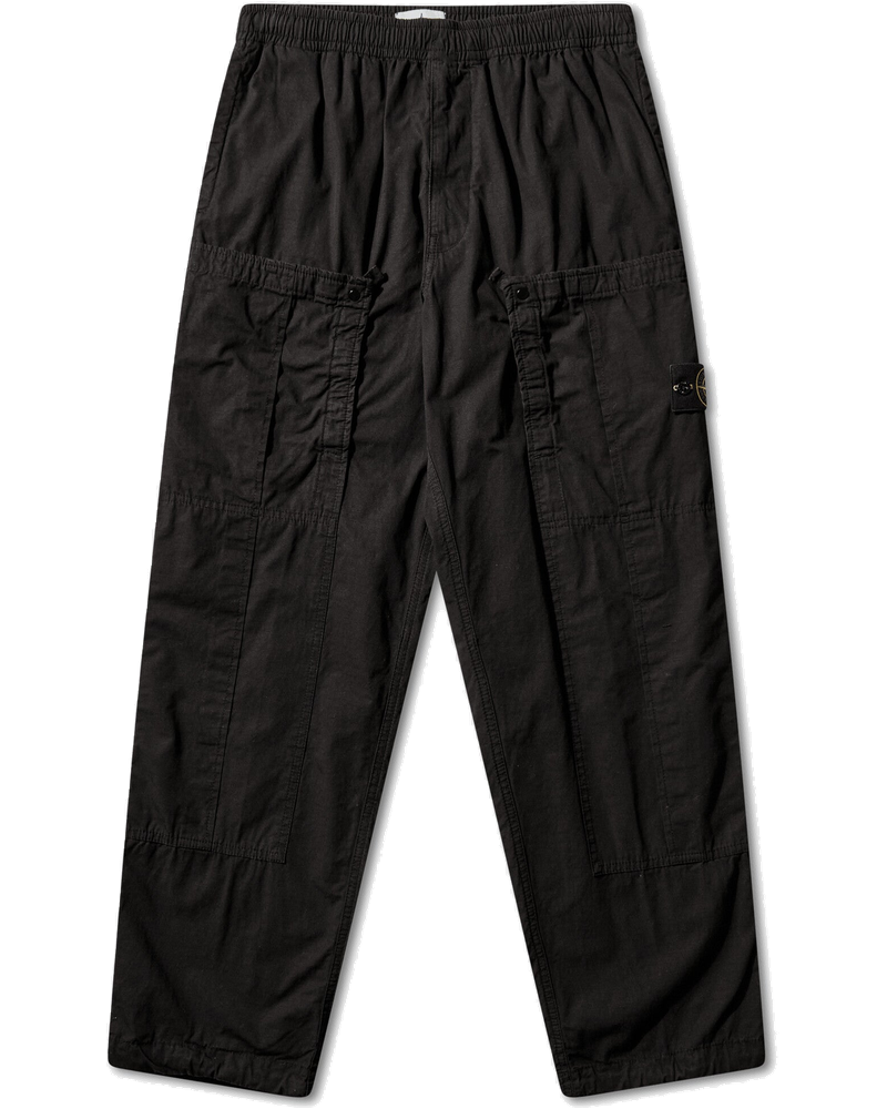 Mens Mercerised Organic Cotton Ripstop Cargo Pants Black Stone island оригінал – Купити в Україні