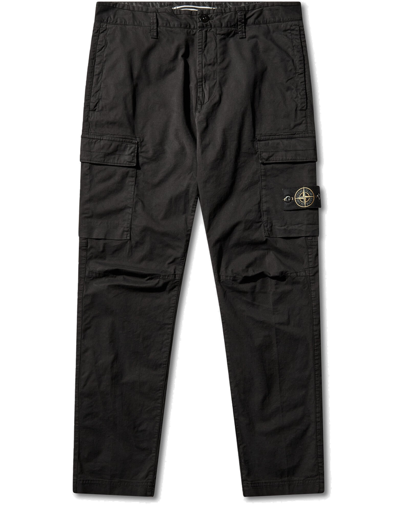 Оригінальна Mens Stretch Organic Cotton Twill Cargo Pants Black Stone island