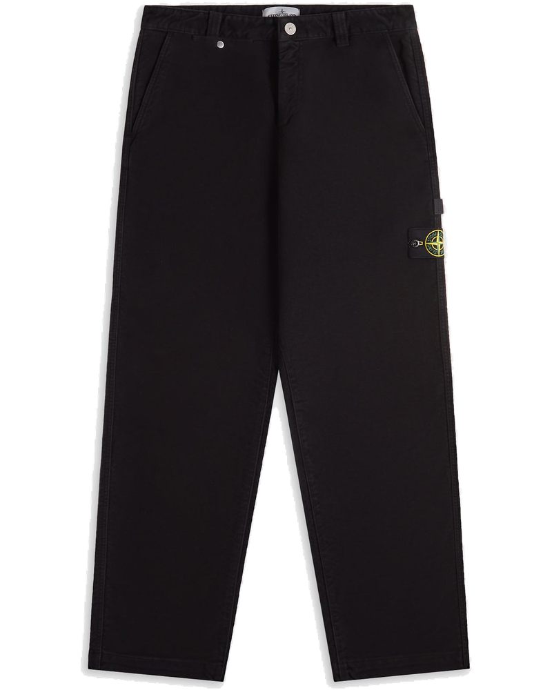Cotton Moleskin Trousers Black Stone island – Гарантія оригінальності