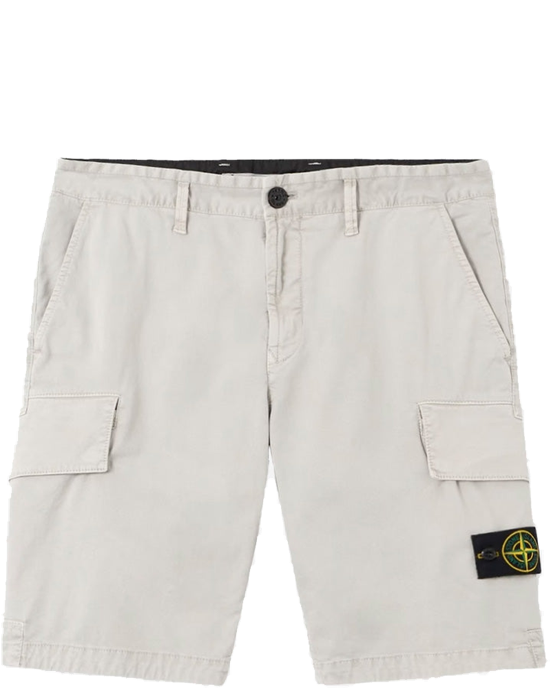 Slim Gray Cargo Shorts With Asymmetrical Seams And Old Effect Stone island – Гарантія оригінальності