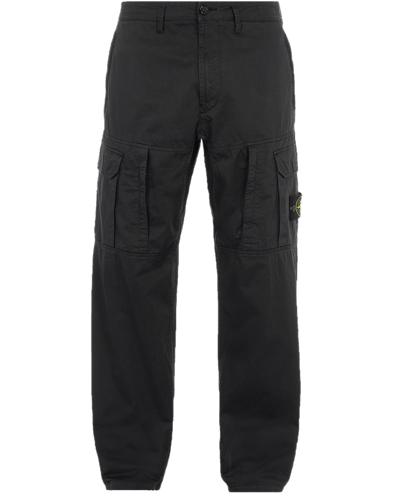 Mens Stretch Cotton Pants Black Stone island – Гарантія оригінальності