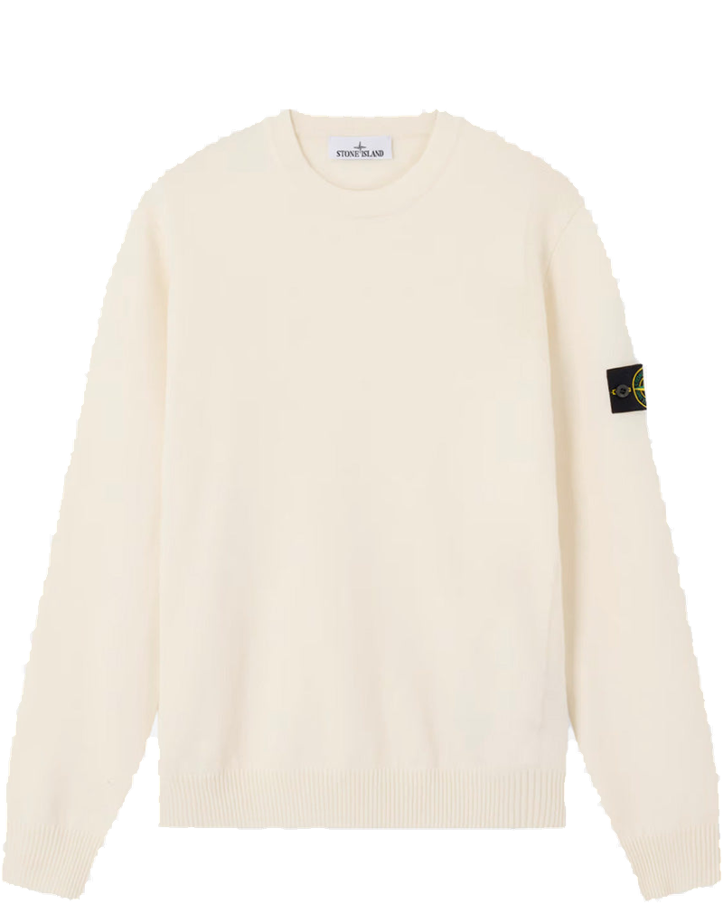 Оригінальна Ivory Backstitch Sweater With Badge Stone island