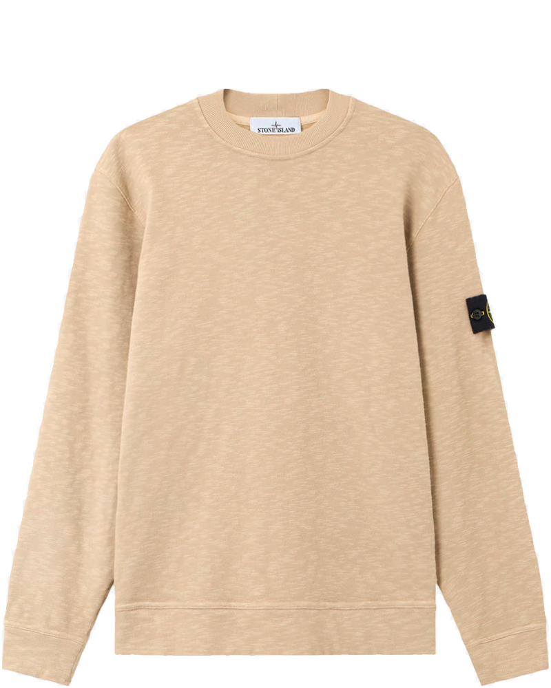 Beige Gauze Vanisé Gauze Crewneck Sweatshirt With Inlays And Compass Badge Stone island – Гарантія оригінальності