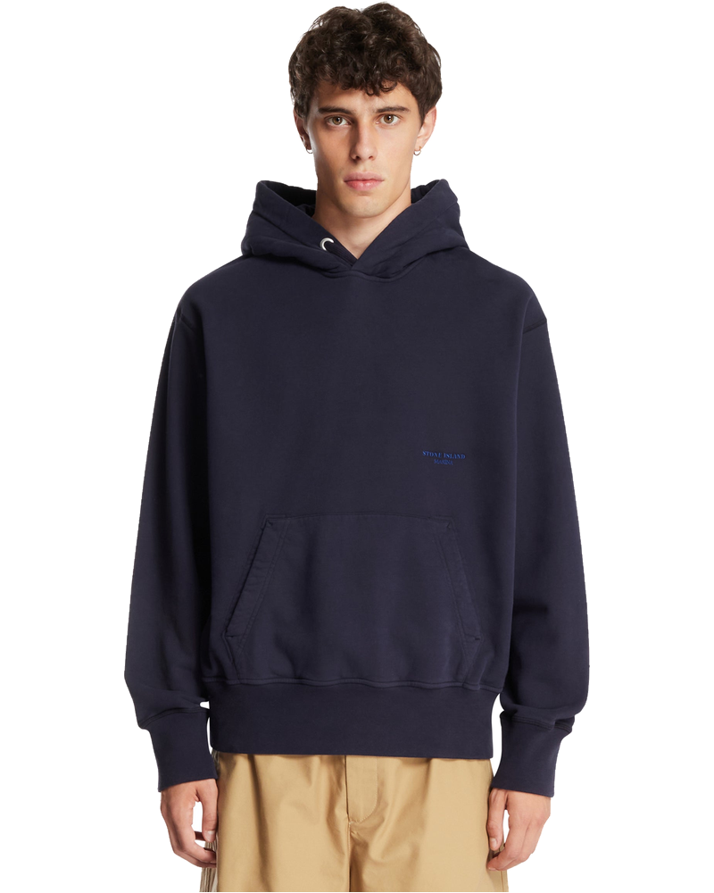 Blue Cotton Hoodie Stone island – Гарантія оригінальності