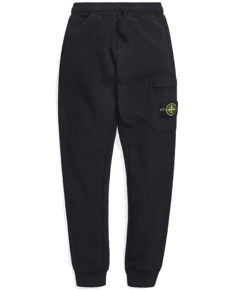 Оригінальна Brushed Cotton Fleece Garment Dyed Pants Black Stone island