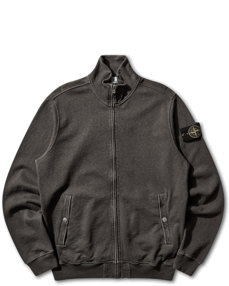 Mens Malfilé Cotton Fleece Old Effect Zip-Up Track Jacket Charcoal Grey Stone island – Гарантія оригінальності