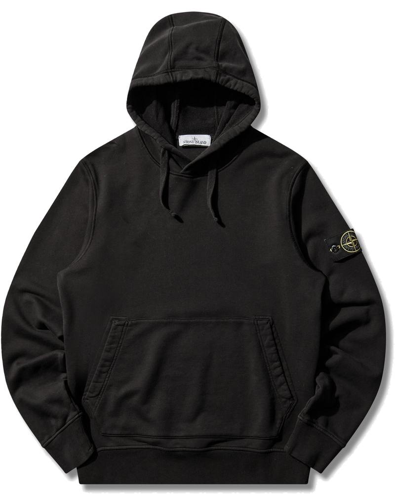 Mens Organic Cotton Fleece Hoodie Black Stone island оригінал – Купити в Україні