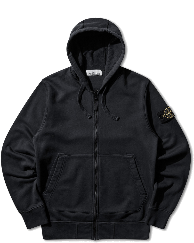 Mens Organic Cotton Fleece Zip Hoodie Navy Blue Stone island – Гарантія оригінальності