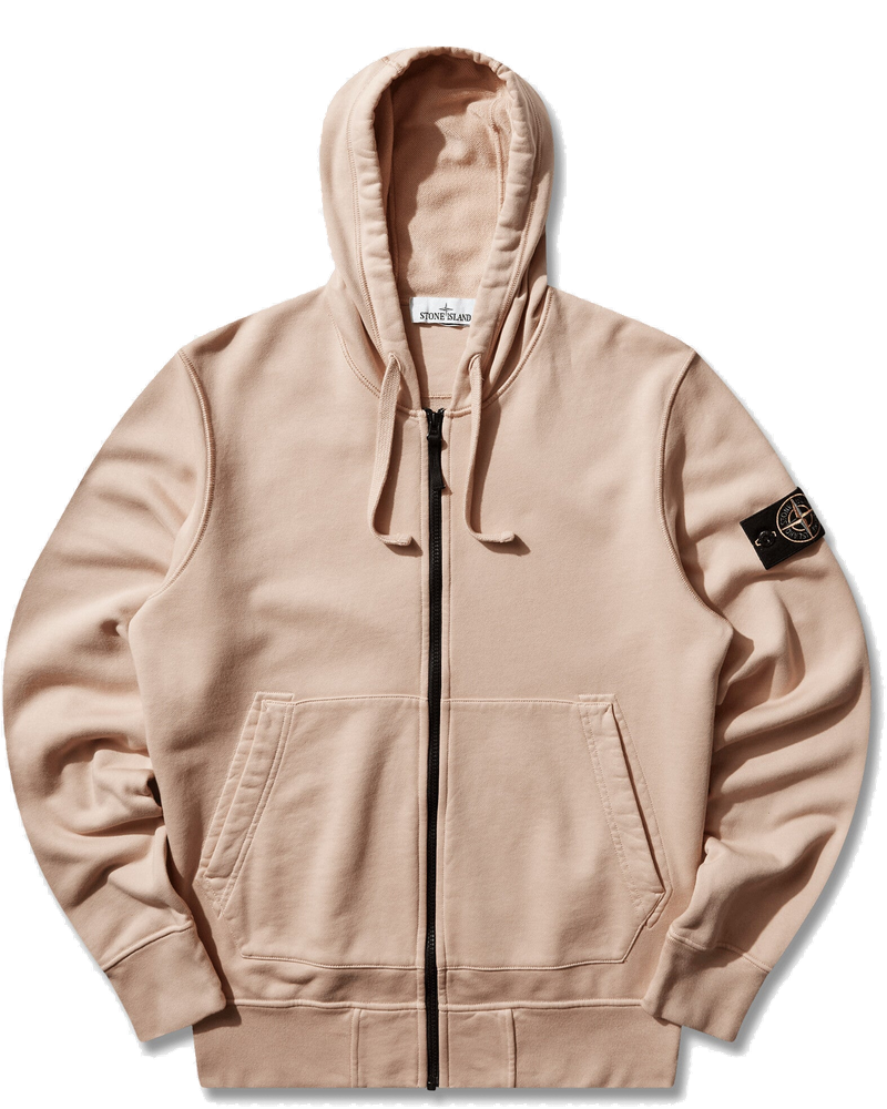 Mens Organic Cotton Fleece Zip Hoodie Chalk Pink Stone island оригінал – Купити в Україні
