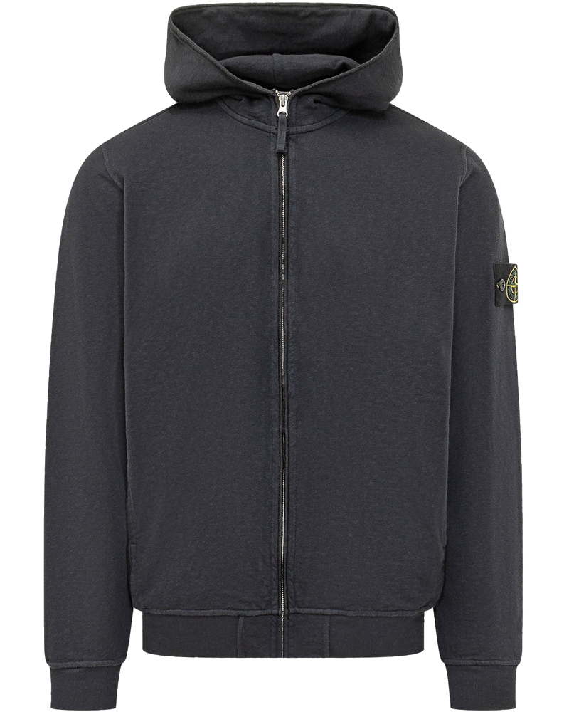 Black Cotton Zip-Up Hoodie Stone island – Гарантія оригінальності