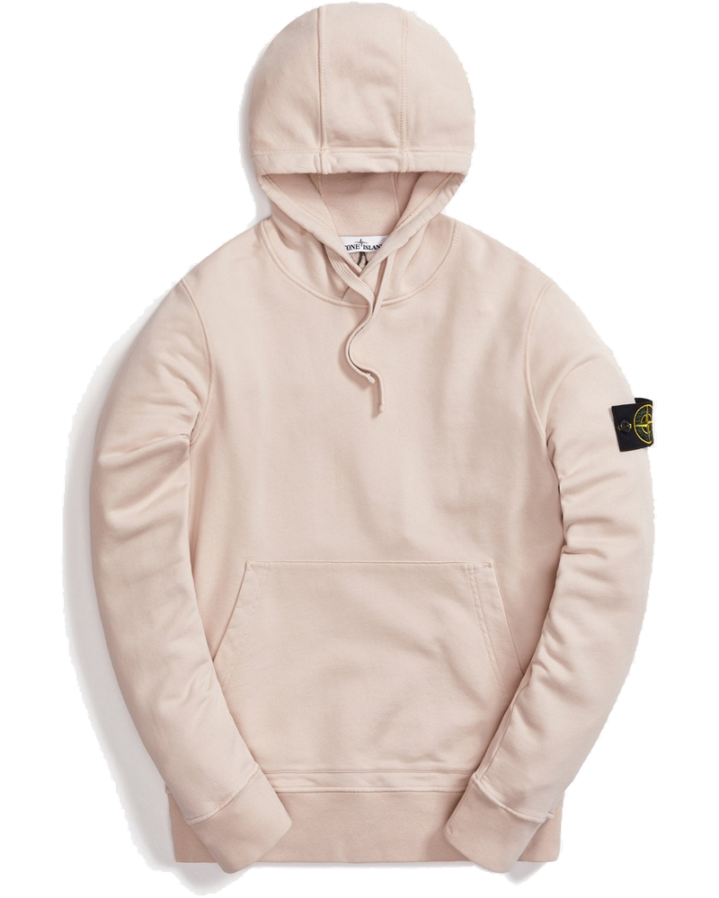 Cotton Fleece Garment Dyed Hooded Sweatshirt Antique Rose Stone island оригінал – Купити в Україні