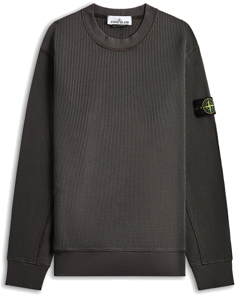 Оригінальна Cotton Waffle Fleece Sweatshirt Charcoal Stone island