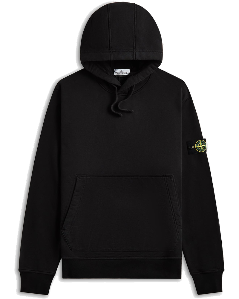 Garment Dyed Cotton Hoodie Black Stone island оригінал – Купити в Україні