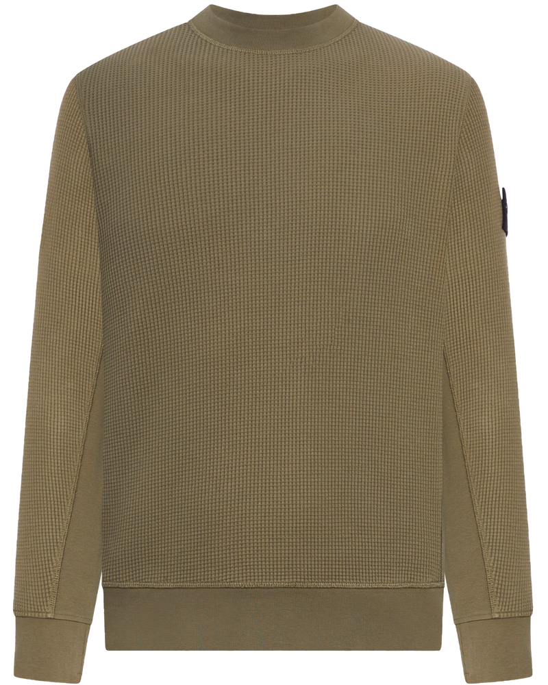 Crew Neck Sweatshirt In Organic Cotton With Honeycomb Workmanship Stone island – Гарантія оригінальності
