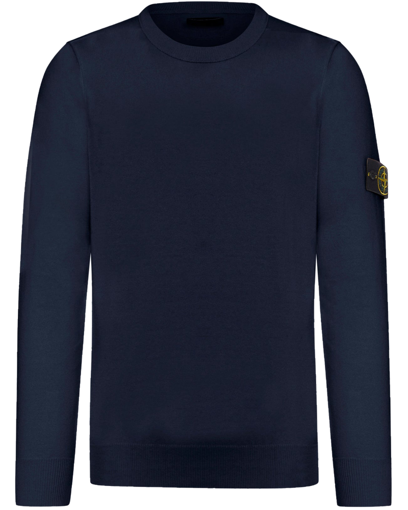 Crew Neck Sweater With Badge, Navy Blue Stone island оригінал – Купити в Україні