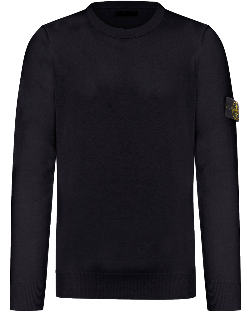 Crew Neck Sweater With Badge Black Stone island – Гарантія оригінальності