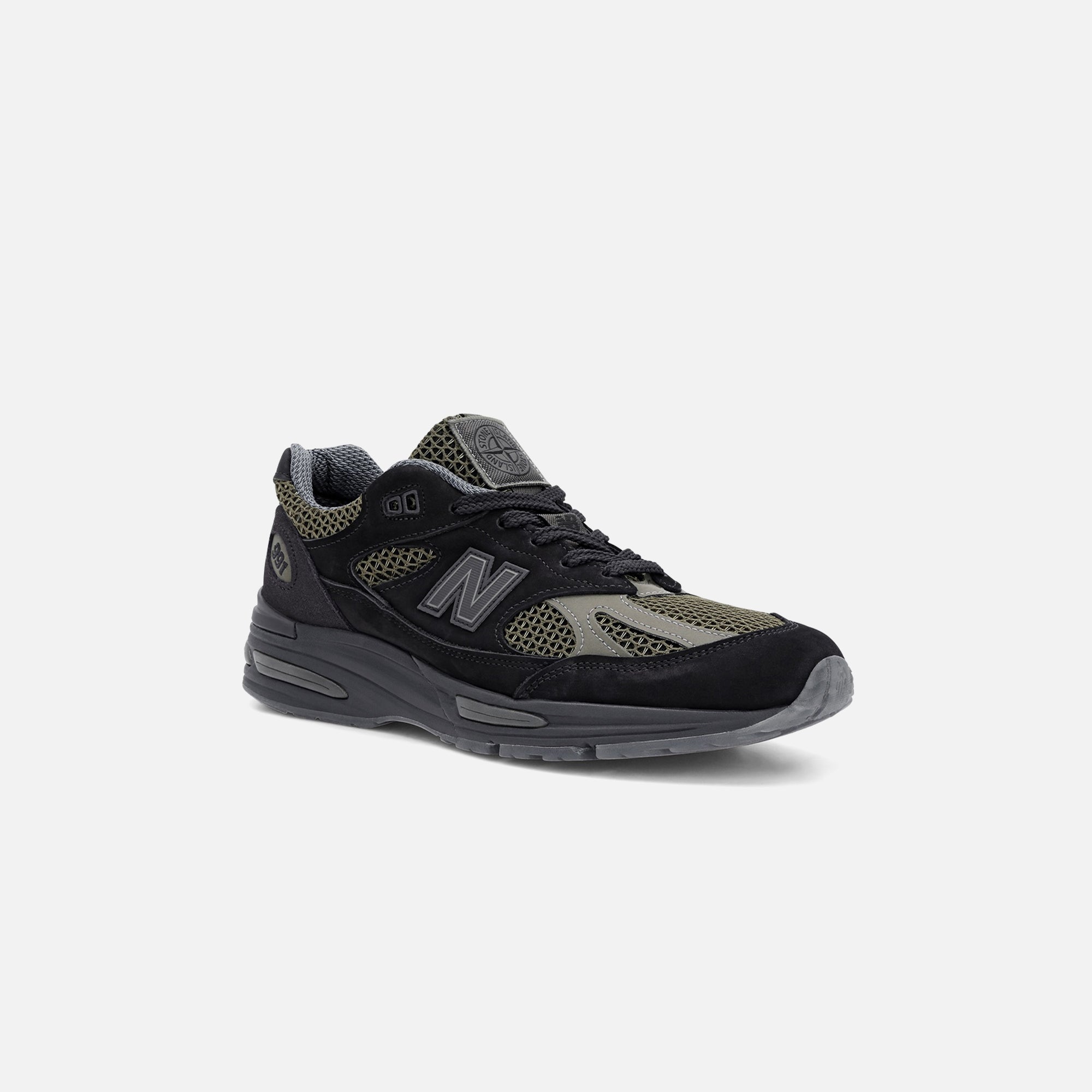 Оригінальна X Stone Island 991v2 Olive Green New balance – вид ззаду