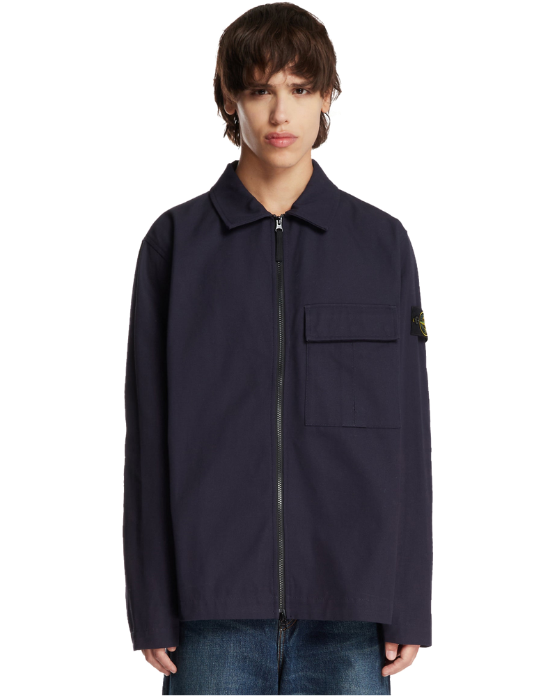 Оригінальна Blue Cotton Zip Overshirt Stone island