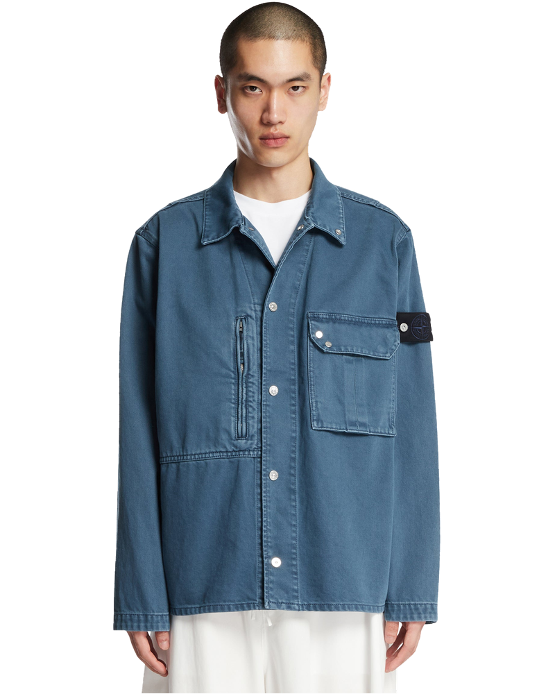 Оригінальна Blue Cotton Denim Overshirt Stone island