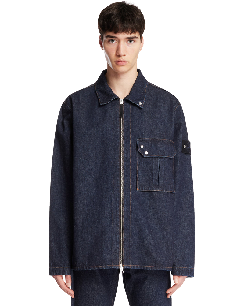 Оригінальна Blue Denim Zip Jacket Stone island