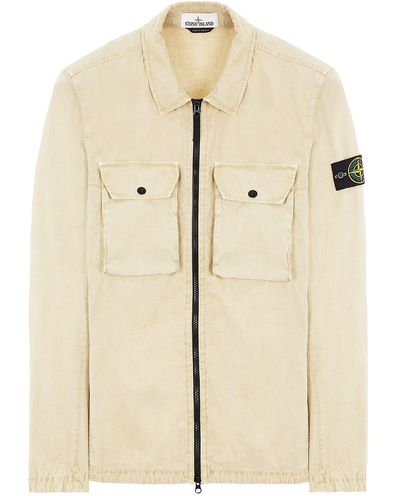 Mens Brushed Cotton Overshirt Beige Stone island оригінал – Купити в Україні