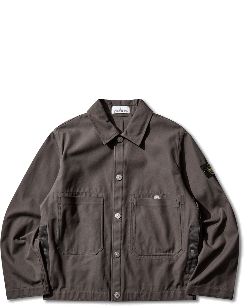 Оригінальна Mens Cotton Canvas Coach Jacket Charcoal Grey Stone island