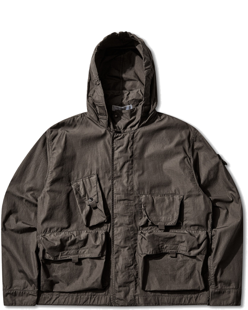 Mens Cotton Nylon Micro Ripstop Field Jacket Charcoal Stone island – Гарантія оригінальності