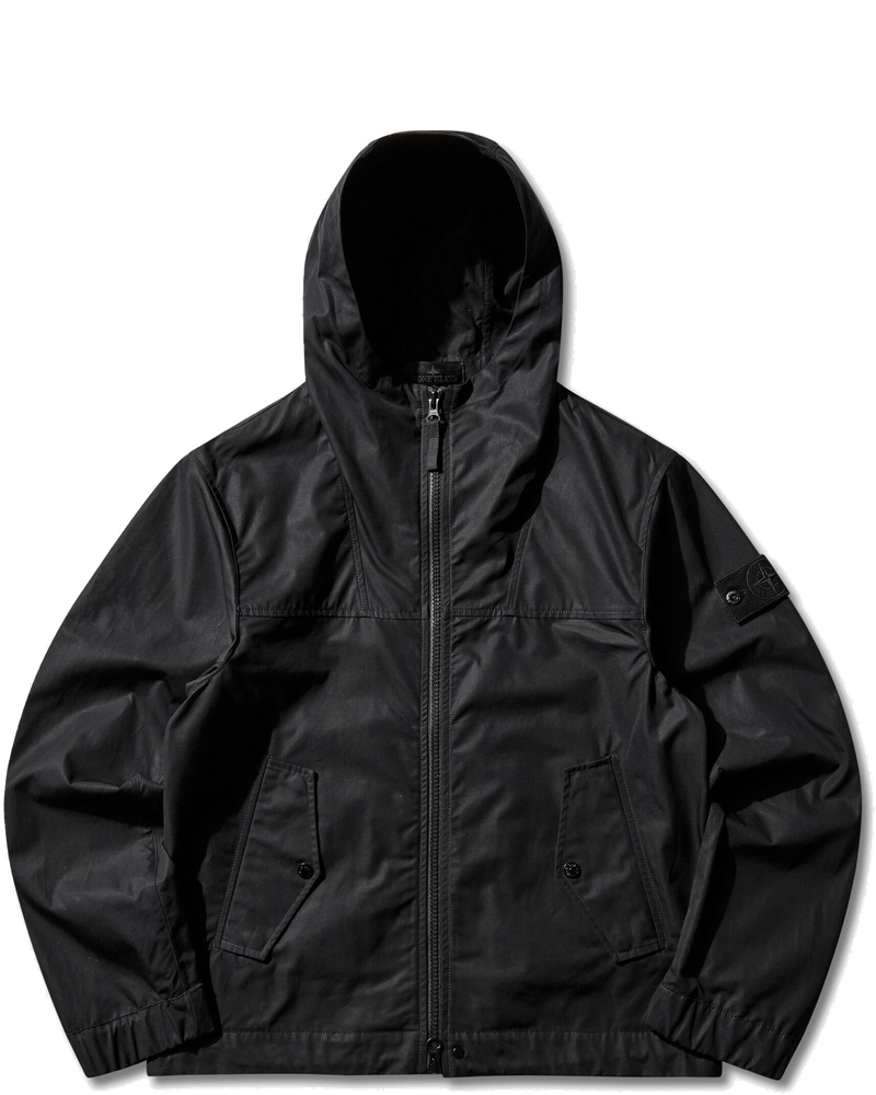 Оригінальна Mens Ghost All-Weather Cotton Canvas Hooded Jacket Black Stone island