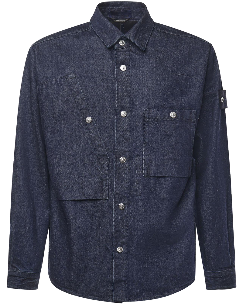 Overshirt In Denim Con Logo Stone island – Гарантія оригінальності