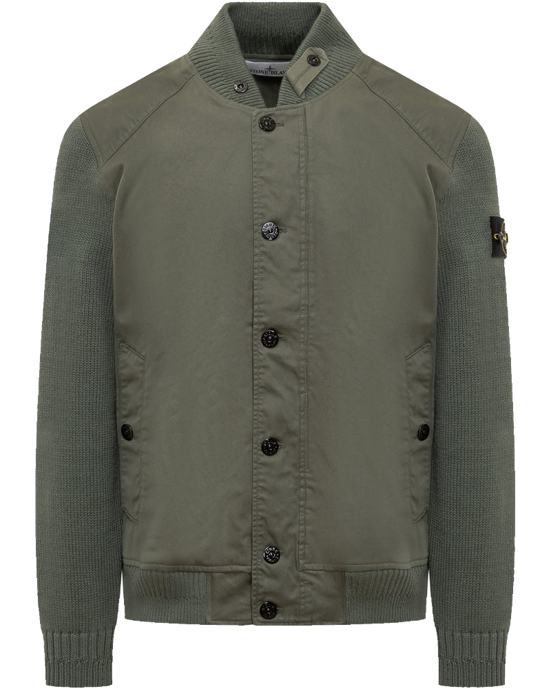 Оригінальна Bomber Jacket With Knitted Sleeves Stone island