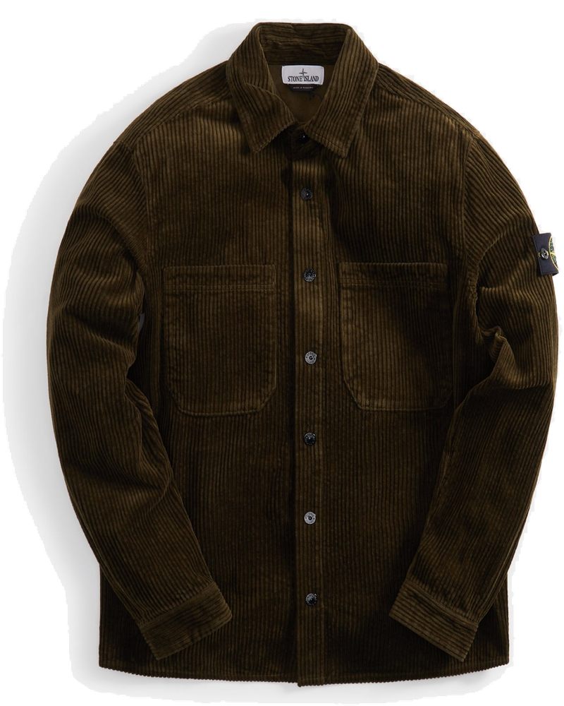Cotton Corduroy Overshirt Olive Stone island оригінал – Купити в Україні
