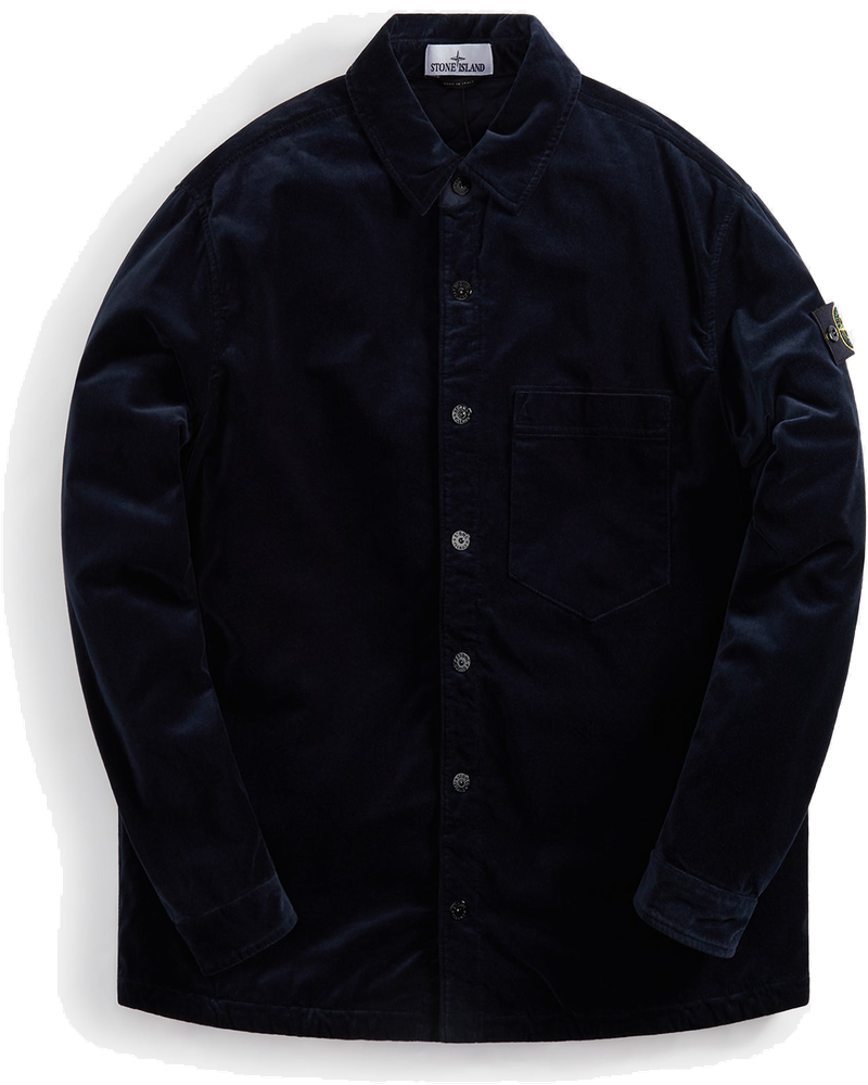 Cotton Velvet Overshirt Navy Blue Stone island – Гарантія оригінальності