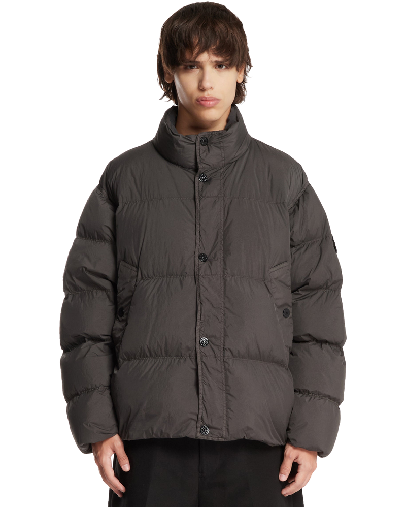 Gray Short Quilted Puffer Jacket Stone island оригінал – Купити в Україні