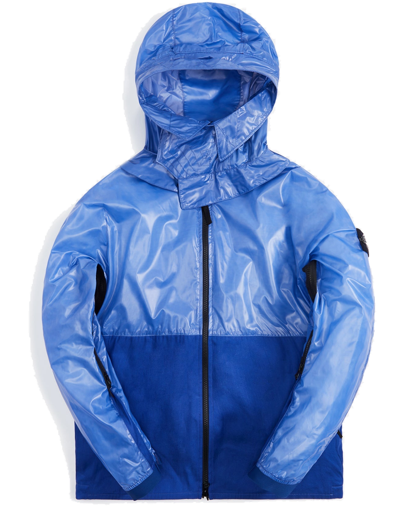 Оригінальна Heat Reactive Lamy Cotton Linen Tela Hooded Blouson Bright Blue Stone island