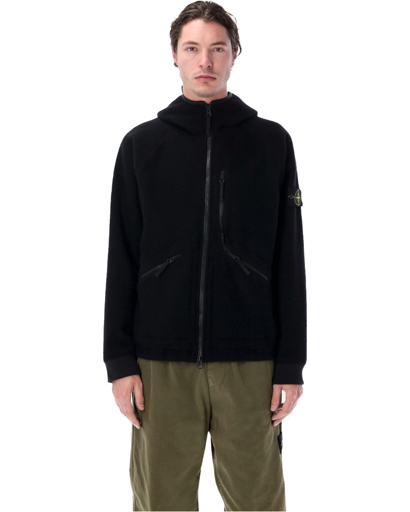 Оригінальна Hooded Jacket In Ratteened Wool Nylon Stone island