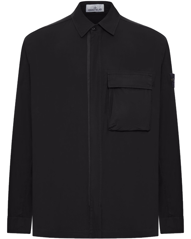 Оригінальна Stretch Cotton Canvas Overshirt With Flap Pocket On The Chest Stone island