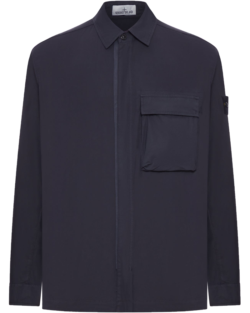 Оригінальна Stretch Cotton Canvas Overshirt With Flap Pocket On The Chest Stone island