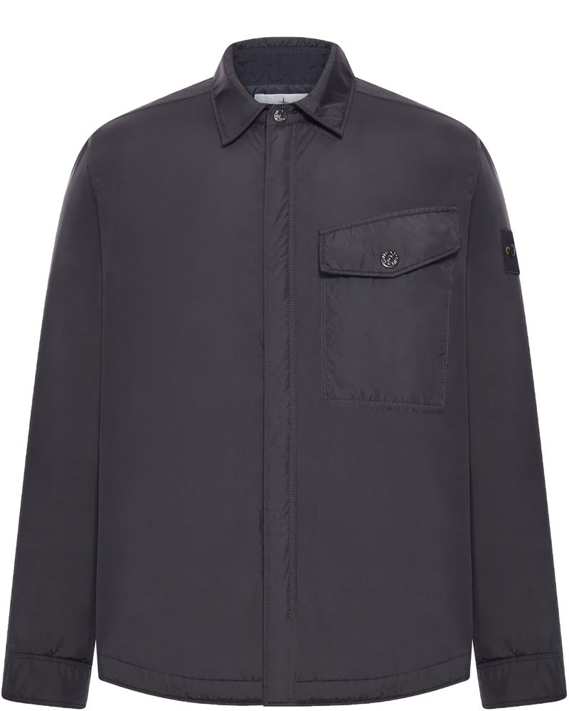 Technical Fabric Overshirt With Stone Island Badge Stone island оригінал – Купити в Україні