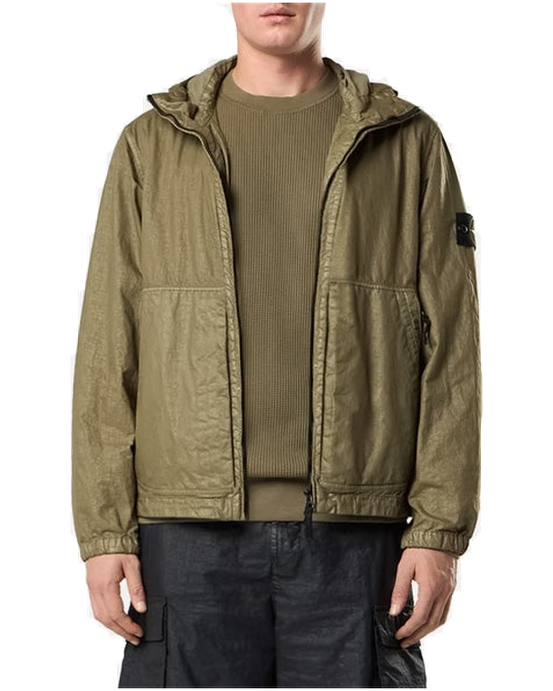 Hooded Organic Look Nylon Panama Jacket Stone island оригінал – Купити в Україні