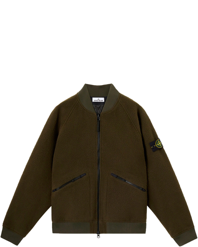 Wool-Blend Bomber Jacket With Anti-Drip Features Stone island оригінал – Купити в Україні