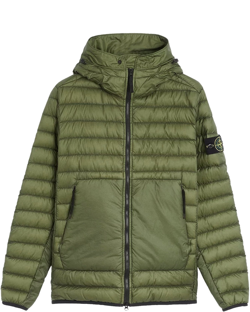 Mens Real Down Jacket Olive Stone island оригінал – Купити в Україні